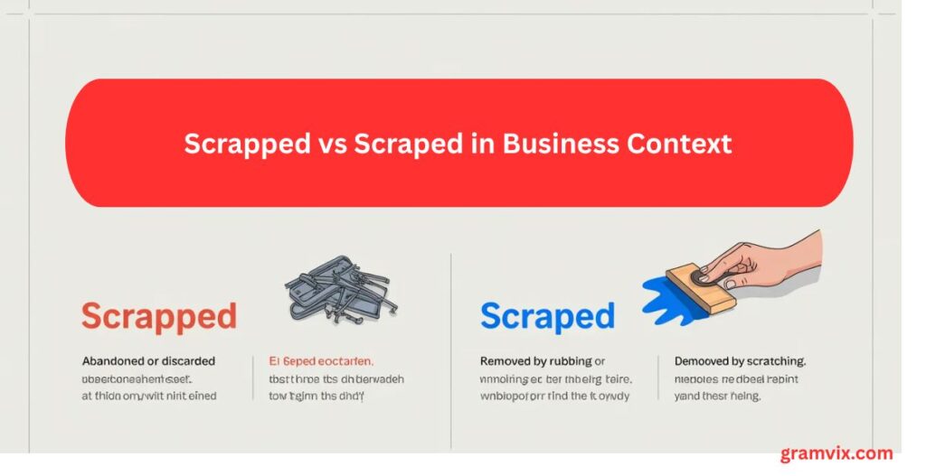 Scrapped vs Scraped in Business Context