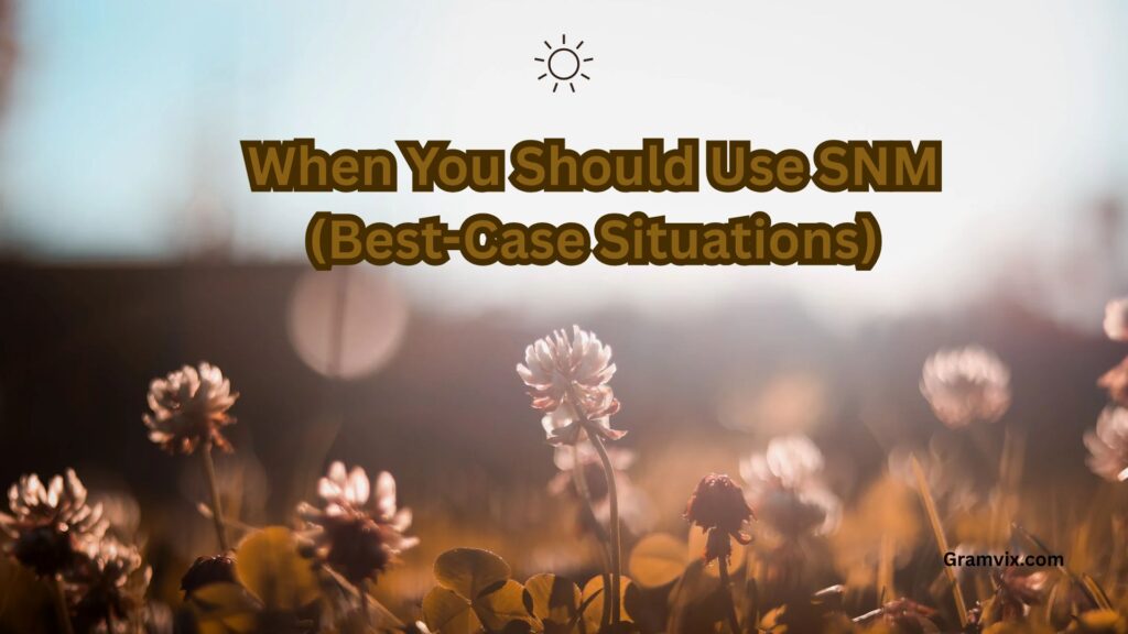 When You Should Use SNM (Best-Case Situations)